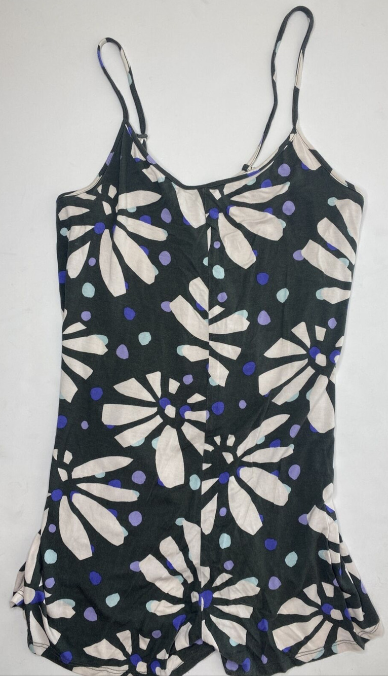 Aerie Womens size small gray white purple flower Boho Romper